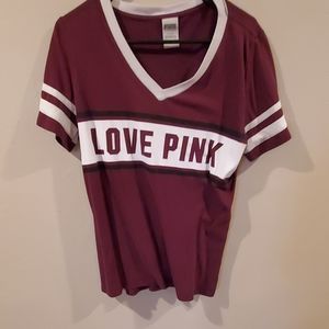 Short sleeve love pink shirt